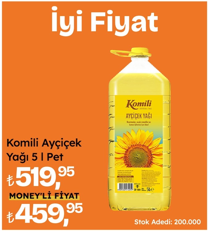 Komili Ayçiçek Yağı 5 L