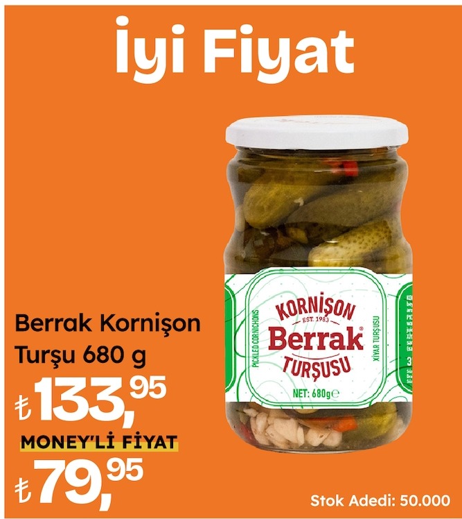 Berrak Kornişon Turşu 680 G