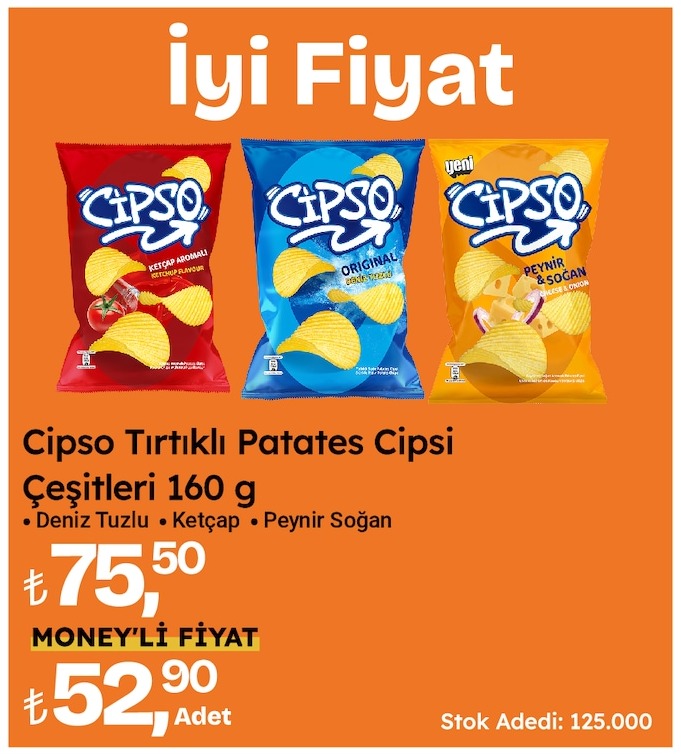 Cipso Tırtıklı Patates Cipsi Çeşitleri 160 G