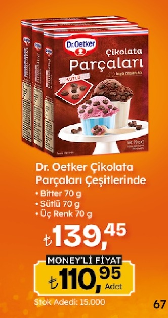 Dr. Oetker Çikolata Parçaları Çeşitleri 70G