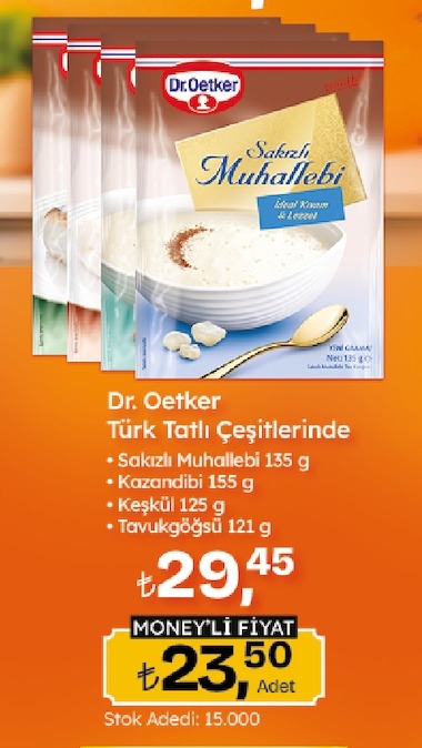 Dr. Oetker Sakızlı Muhallebi Çeşitleri 135 G