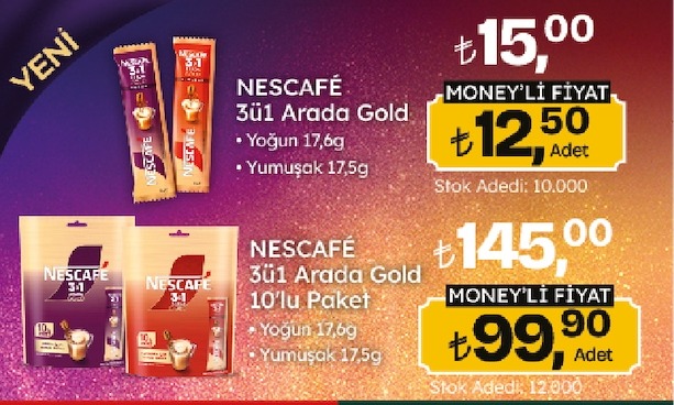 Nescafé 3Ü1 Arada Gold Yoğun 17,6G