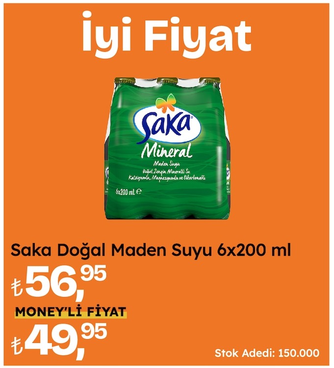 Saka Doğal Maden Suyu 6X200 Ml