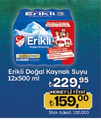 Erikli Doğal Kaynak Suyu 12X500 Ml