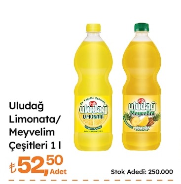 Uludağ Limonata/Meyvelim Çeşitleri 1 L