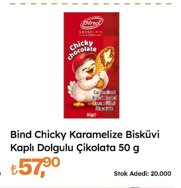 Bind Chicky Karamelize Bisküvi Kaplı Dolgulu Çikolata 50 G