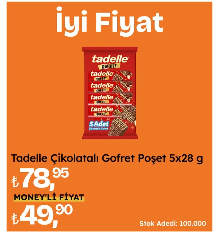 T<Bos>Adelle Çikolatalı Gofret Poşet 5X28 G