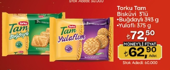 Torku Tam Bisküvi 3 Lü Buğdaylı 393 G Yulaflı 375 G