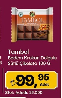 Tambol Badem Krokan Dolgulu Sütlü Çikolata 100 G