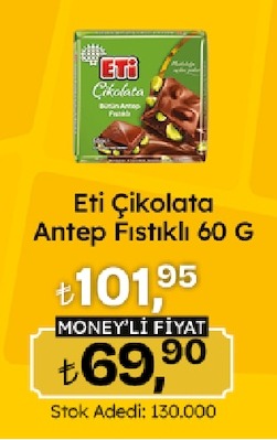 Eti Çikolata Antep Fıstıklı 60 G