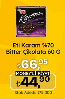 Eti Karam %70 Bitter Çikolata 60 G