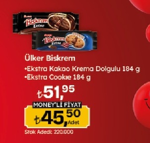 Ülker Biskrem Ekstra Çikolatalı Krema Dolgulu 184G