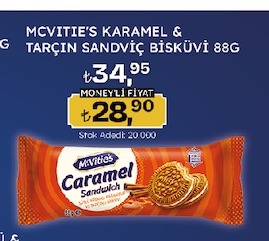 Mcvitie'S Karamel & Tarçın Sandviç Bisküvi 88G