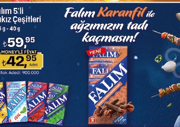Falım Karanfil Aromalı Zencefilli Sakız 5'Li Paket Çeşitleri 35G - 40G