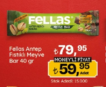 Fellas Antep Fıstıklı Meyve Bar 40 Gr