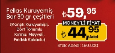 Fellas Kuruyemiş Bar 30 Gr Çeşitleri