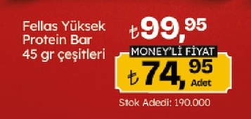 Fellas Yüksek Protein Bar 45 Gr Çeşitleri