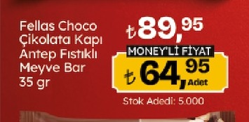Fellas Choco Çikolata Kaplı Antep Fıstıklı Meyve Bar 35G