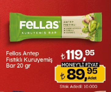 Fellas Antep Fıstıklı Kuruyemiş Bar 20 Gr