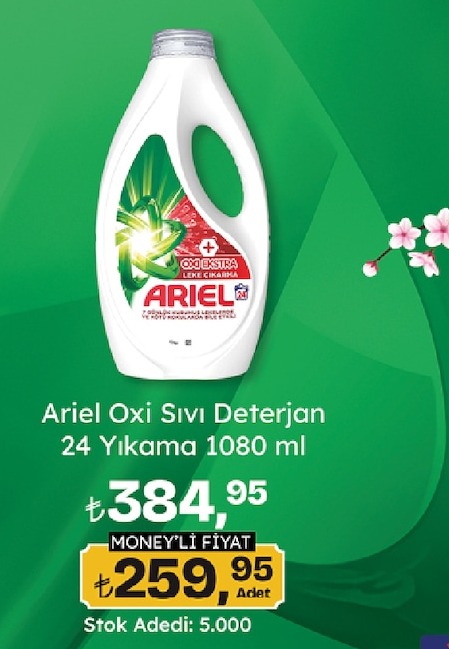 Ariel Oxi Sıvı Deterjan 24 Yıkama 1080 Ml