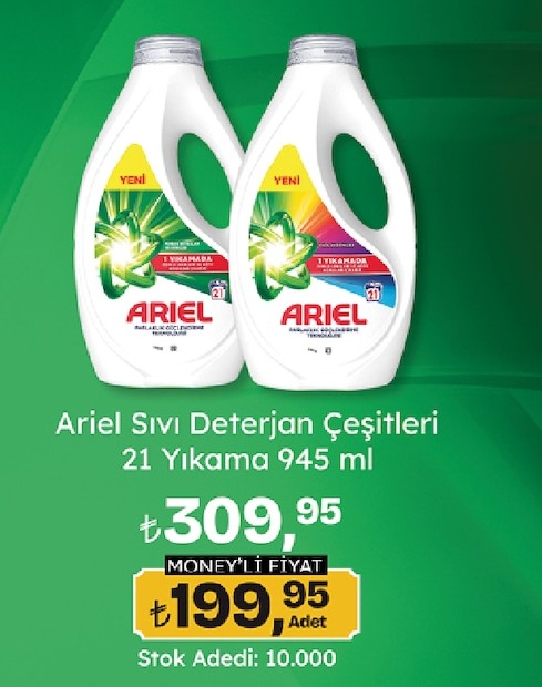 Ariel Sıvı Deterjan Çeşitleri 21 Yıkama 945 Ml