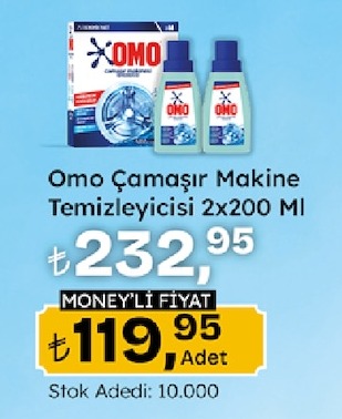 Omo Çamaşır Makine Temizleyici 2X200 Ml