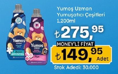 Yumoş Uzman Yumuşatıcı Çeşitleri 1.200Ml