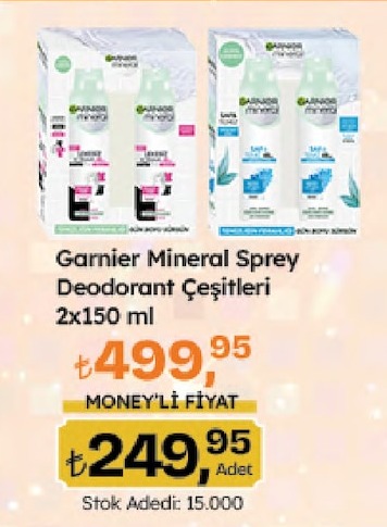 Garnier Mineral Sprey Deodorant Çeşitleri 2X150 Ml
