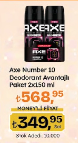 Axe Number 10 Deodorant Avantajlı Paket 2X150 Ml