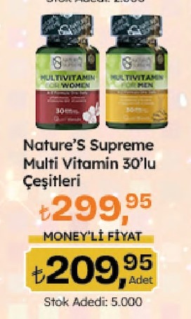 Nature'S Supreme Multi Vitamin 30'Lu Çeşitleri