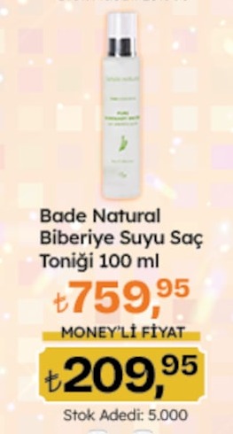 Bade Natural Biberiye Suyu Saç Tonigi 100 Ml