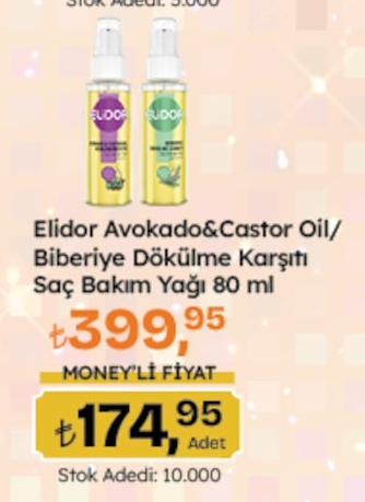 Elidor Avokado&Castor Oil/ Biberiye Dökülme Karşıtı Saç Bakım Yağı 80 Ml