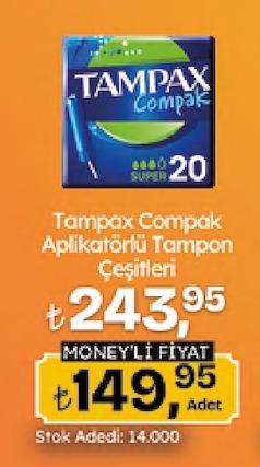 Tampax Compak Aplikatorlu Tampon Cesitleri