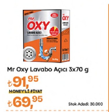 Mr Oxy Lavabo Açıcı 3X70 G