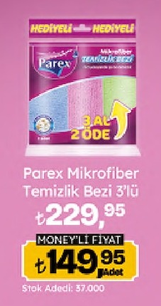 Parex Mikrofiber Temizlik Bezi 3'Lü