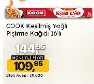 Cook Kesilmiş Yağlı Pişirme Kağıdı 16'Lı