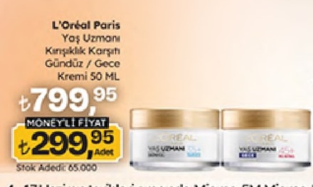 L'Oréal Paris Yaş Uzmanı Kırışıklık Karşıtı Gündüz / Gece Kremi 50 Ml