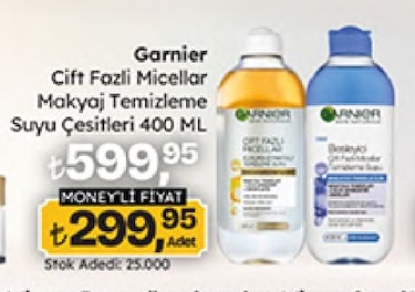 Garnier Çift Fazlı Micellar Makyaj Temizleme Suyu Çeşitleri 400 Ml