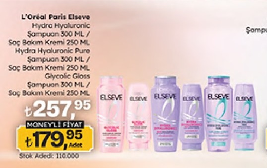 L'Oréal Paris Elseve Hydra Hyaluronic Şampuan 300 Ml / Saç Bakım Kremi 250 Ml