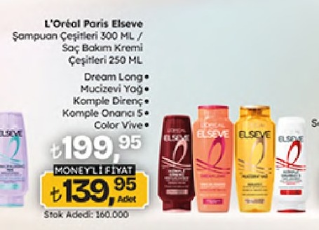 L'Oréal Paris Elseve Şampuan Çeşitleri 300 Ml / Saç Bakım Kremi Çeşitleri 250 Ml
