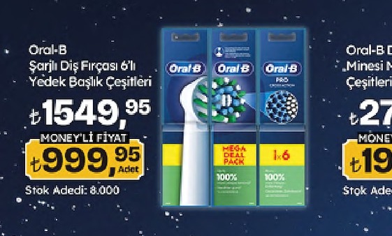 Oral-B Şarjlı Diş Fırçası 6'Lı Yedek Başlık Çeşitleri