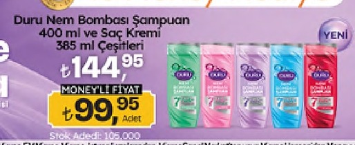 Duru Nem Bombası Şampuan 400 Ml Ve Saç Kremi 385 Ml