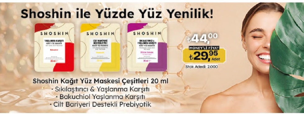 Shoshin Kağıt Yüz Maskesi Çeşitleri 20 Ml