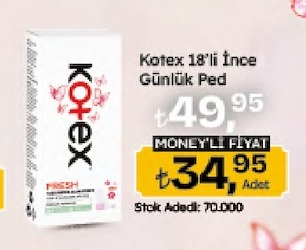 Kotex 18'Li İnce Günlük Ped