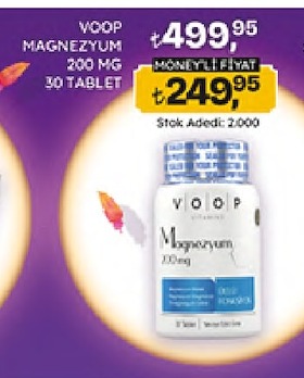 Voop Magnezyum 200 Mg 30 Tablet