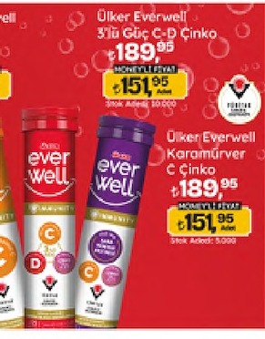 Ülker Everwell Karamürver C Çinko 3'Lü Güç C-D Çinko