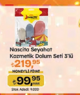 Nascıta Seyahat Kozmetik Dolum Seti 3'Lü 1 Adet