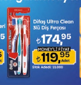 Difaş Ultra Clean 3Lü Diş Fırçası 3 Adet