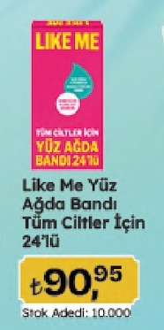 Like Me Yüz Ağda Bandı Tüm Ciltler İçin 24'Lü