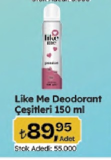 Like Me Deodorant Çeşitleri 150 Ml